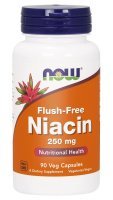 NOW NIACIN Flush Free 250 mg , 90 kaps.