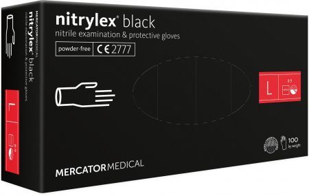 Rękawice nitryl. b/pudr. NITRYLEX BLACK n/ L
